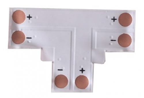 Avide LED Szalag 12-24V T elosztó elem, forr.mentes, fehér-2eres, 8mm (10 db-os csom.)