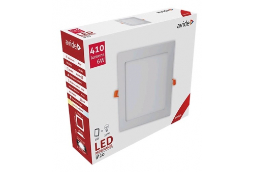 LED Ceiling Lamp Recessed Panel Square ALU 6W WW