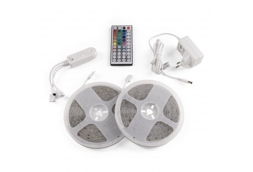 LED Strip Blister 12V 22W RGB 2x5m TUYA - Music control + IR remote
